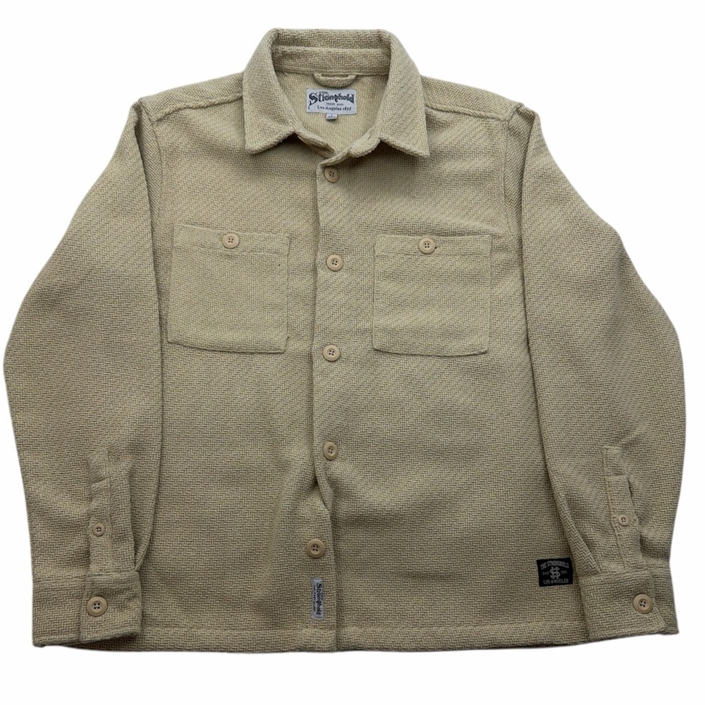 The Stronghold Beige Wool Blend Shirt Jacket Shacket Men’s L